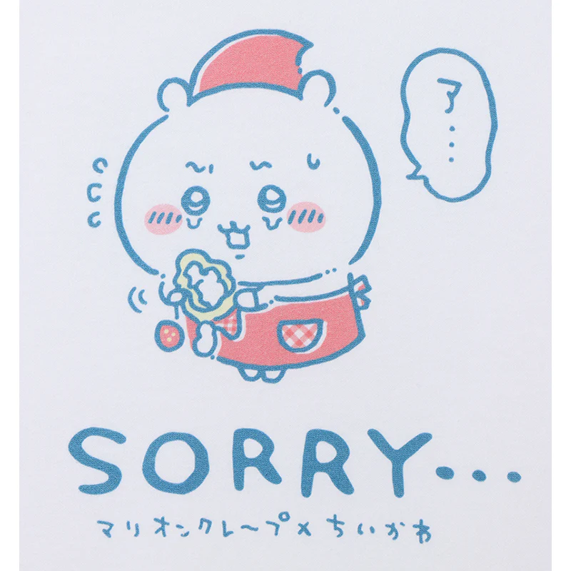 ちいかわ×マリオンクレープ ビッグTシャツ イチゴポロリ ホワイト - Image 3