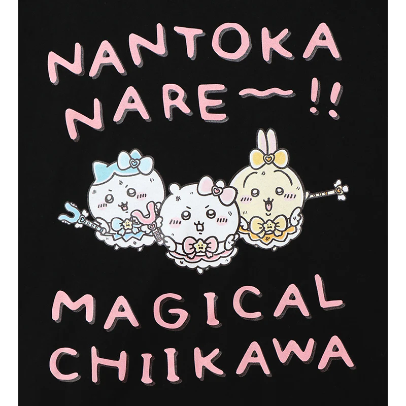 まじかるちいかわ ビッグTシャツ ナントカナーレ ブラック - Image 3
