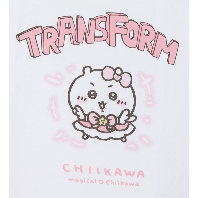 まじかるちいかわ ビッグTシャツ ちいかわ TRANSFORM ホワイト - Image 3