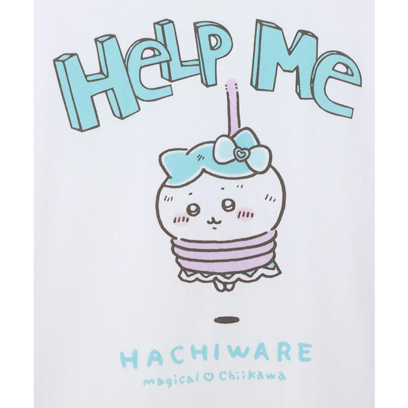まじかるちいかわ ビッグTシャツ ハチワレ HELP ME ホワイト - Image 3