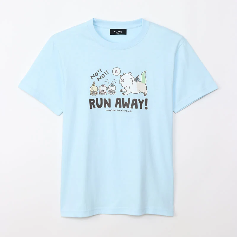 まじかるちいかわ Tシャツ RUN AWAY ライトブルー - Image 4