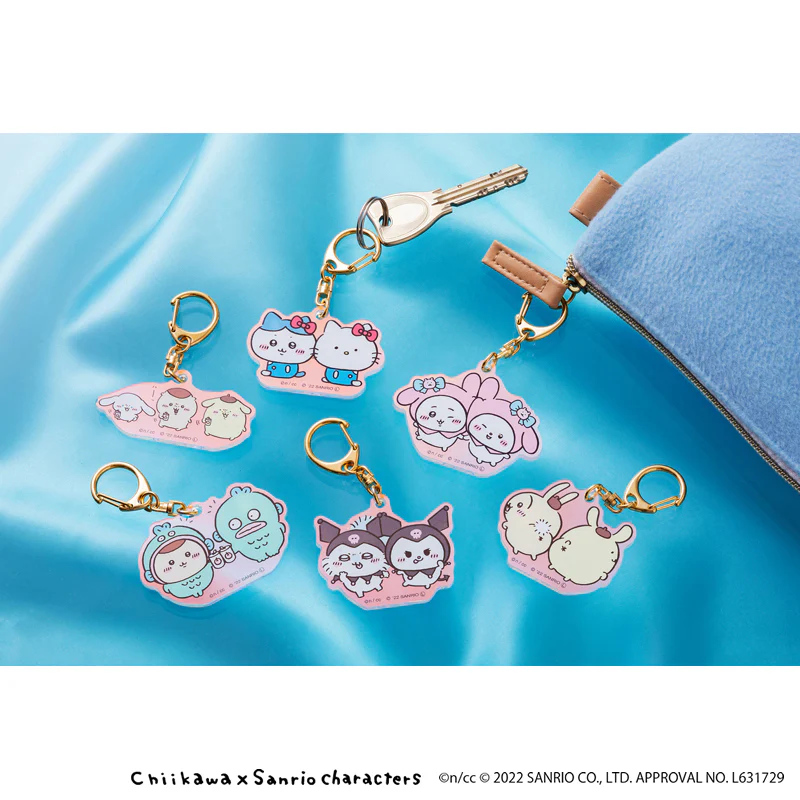 ちいかわ×サンリオキャラクターズ オーロラアクリルキーホルダー（ハチワレ・ハローキティ） - Image 2