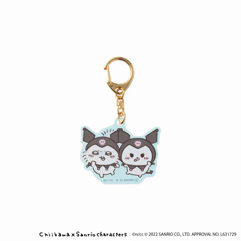 ちいかわ×サンリオキャラクターズ オーロラアクリルキーホルダー（モモンガ・クロミ） - Image 3