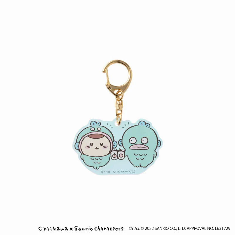 ちいかわ×サンリオキャラクターズ オーロラアクリルキーホルダー（くりまんじゅう・ハンギョドン） - Image 3