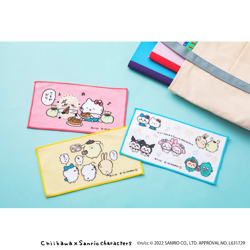 ちいかわ×サンリオキャラクターズ 3枚セットハンドタオル（なかよし） - Image 2