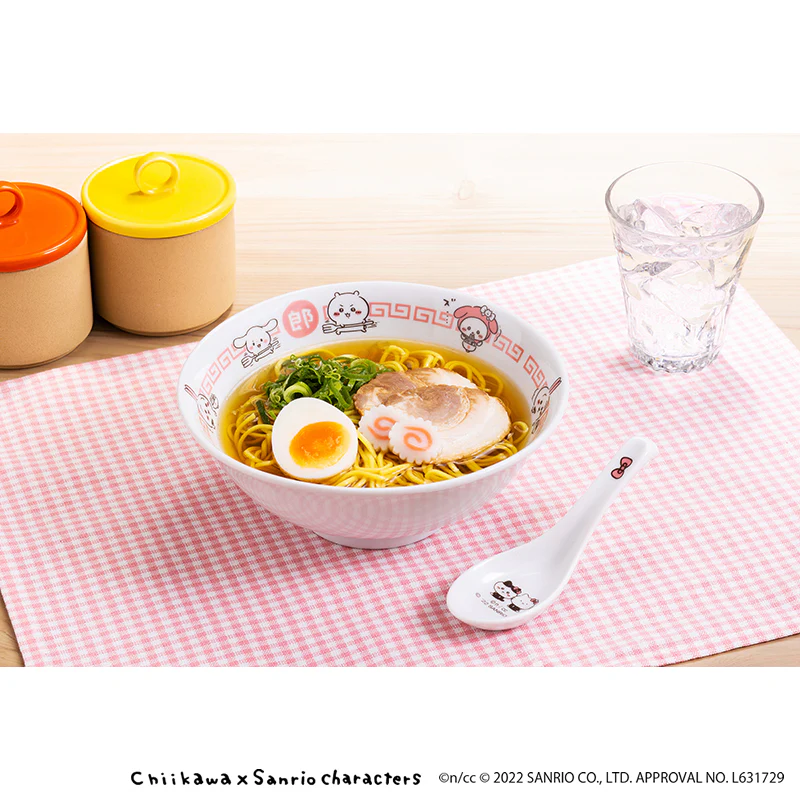 ちいかわ×サンリオキャラクターズ ラーメンどんぶり＆レンゲセット - Image 2