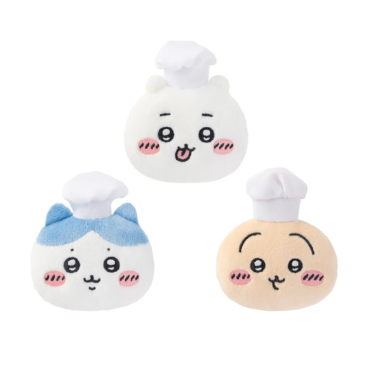 ちいかわ ちいかわレストラン コックさんなぬいぐるみおかおバッジ3個セット - Image 3