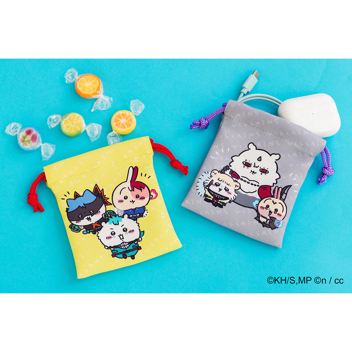 僕のヒーローアカデミア×ちいかわ ミニ巾着2個セット（プルスウルトラ！！！／敵＜ヴィラン＞） - Image 2
