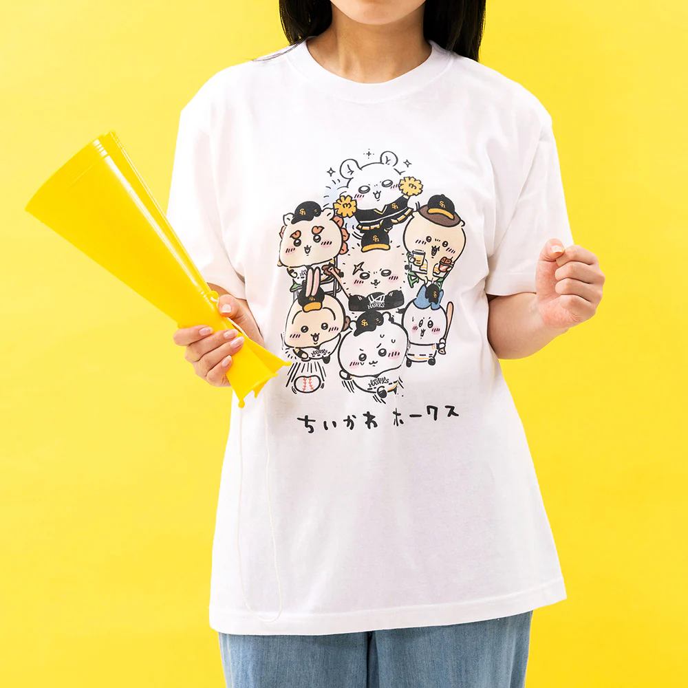 ちいかわ/ホークス Tシャツ オールスター ホワイト - Image 3
