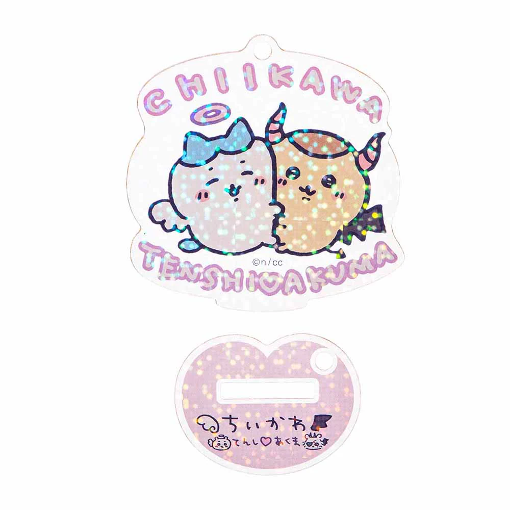 ちいかわ てんし♡あくま アクスタにもなるホログラムアクリルキーホルダー（ハチワレとくりまんじゅう） - Image 3