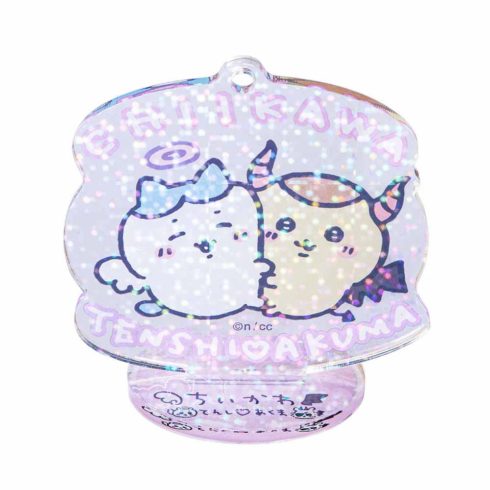 ちいかわ てんし♡あくま アクスタにもなるホログラムアクリルキーホルダー（ハチワレとくりまんじゅう） - Image 4