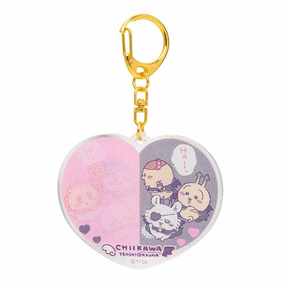 ちいかわ てんし♡あくま イラチェン！レンチキュラーアクリルキーホルダー（ハート） - Image 2