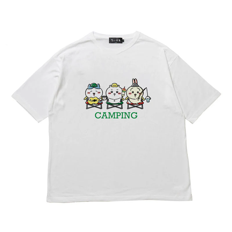 ちいかわ キャンプへGO! ビッグシルエットTシャツ - Image 4