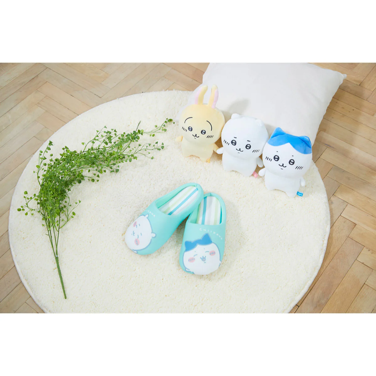 ちいかわ ストライプルームシューズ GR - Image 3