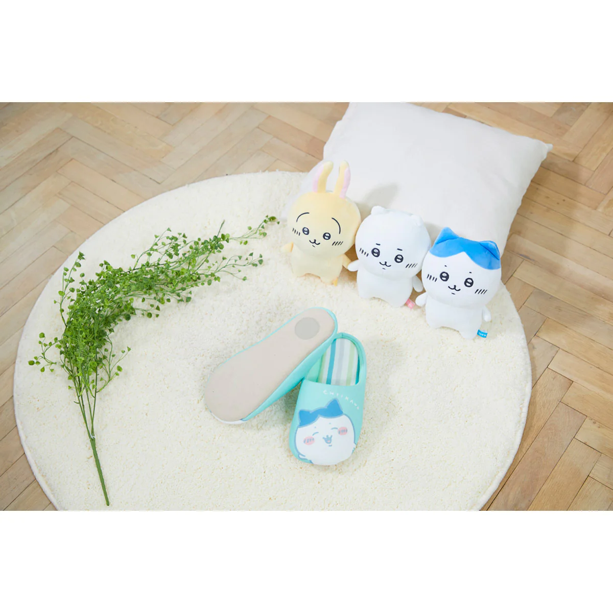 ちいかわ ストライプルームシューズ GR - Image 4