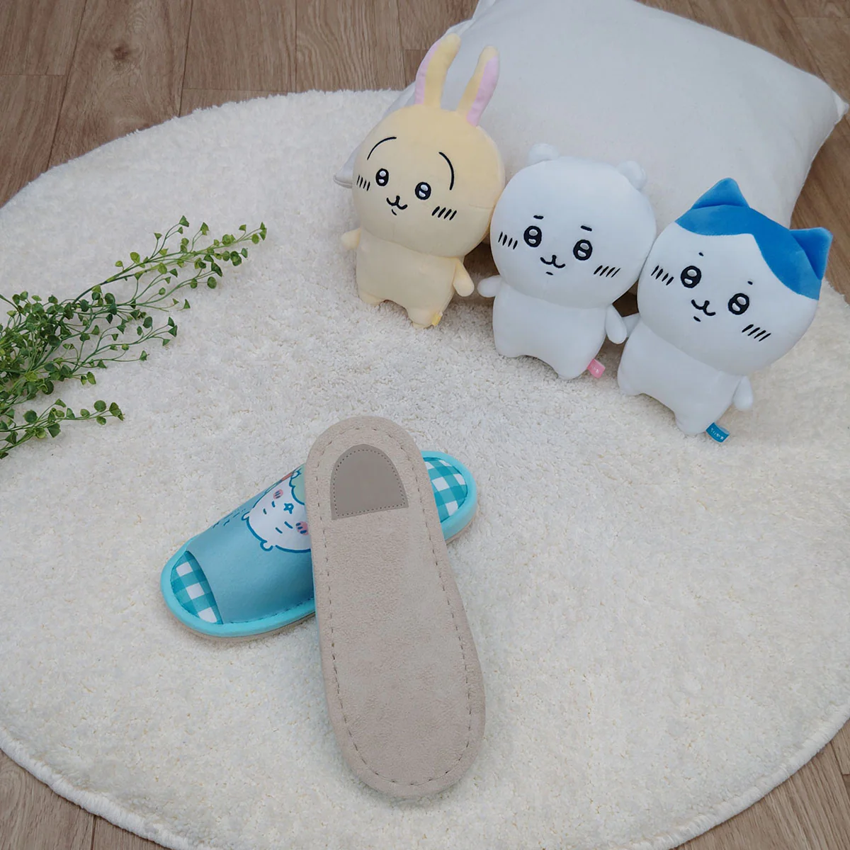 ちいかわ チェックオープンスリッパ GR - Image 2
