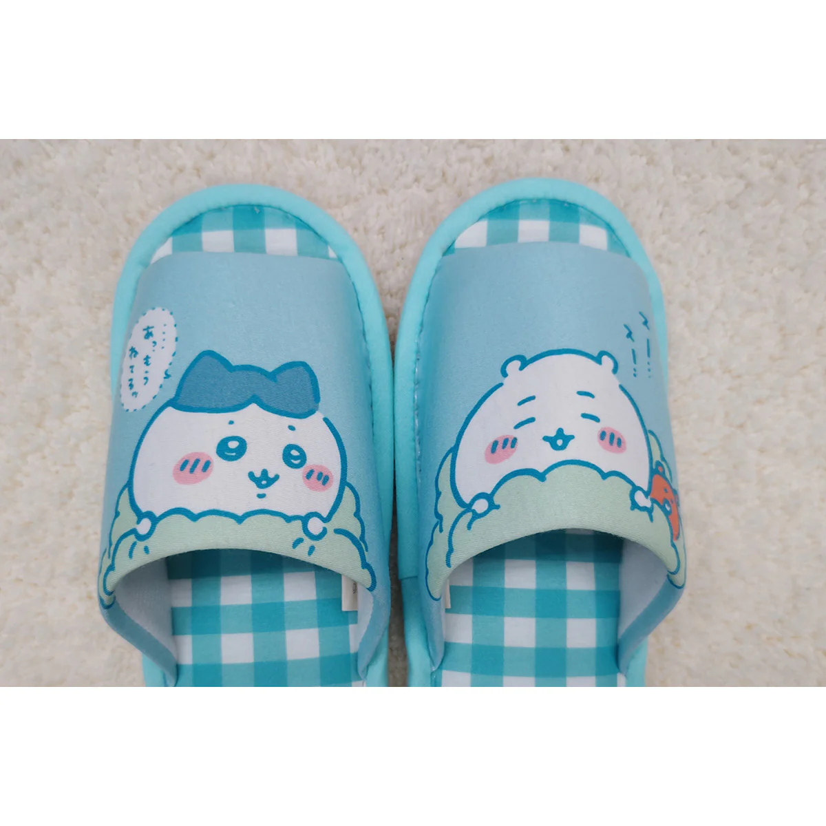 ちいかわ チェックオープンスリッパ GR - Image 3