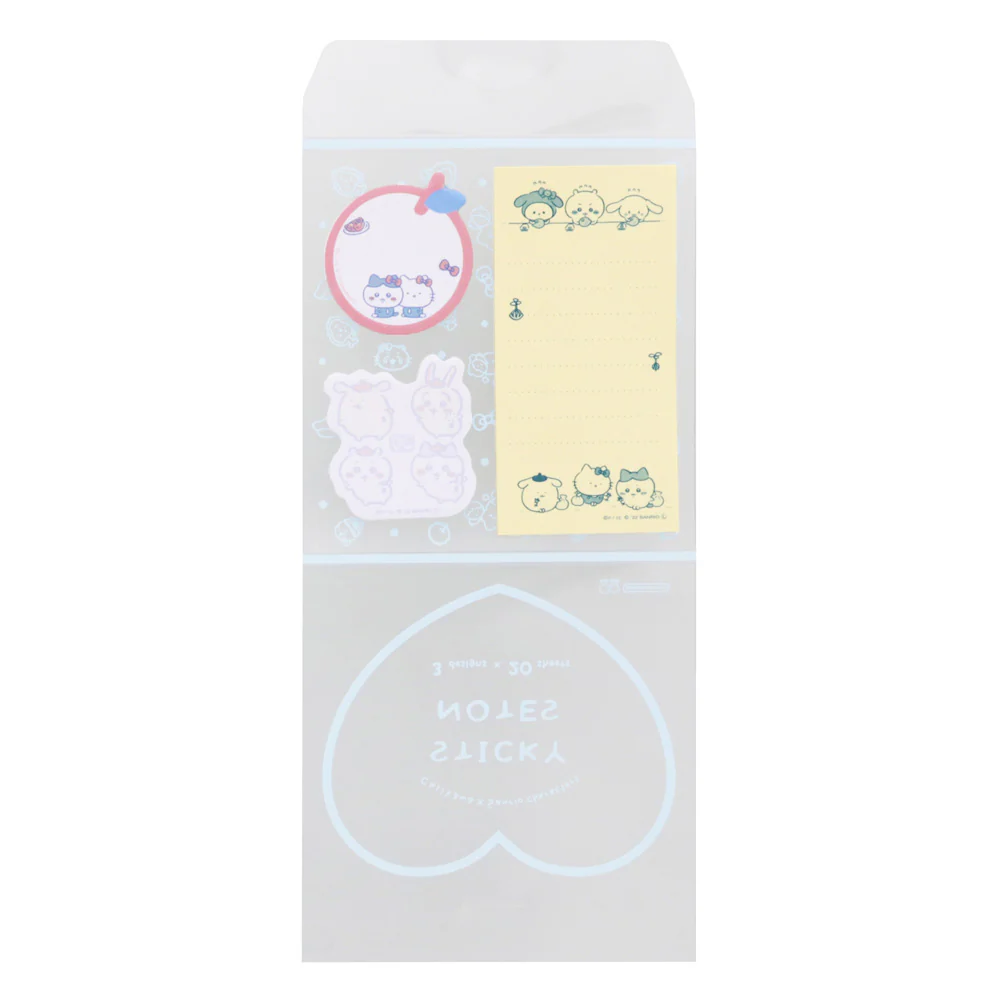 ちいかわ×サンリオキャラクターズ クリアケース付箋（ブルー） - Image 2