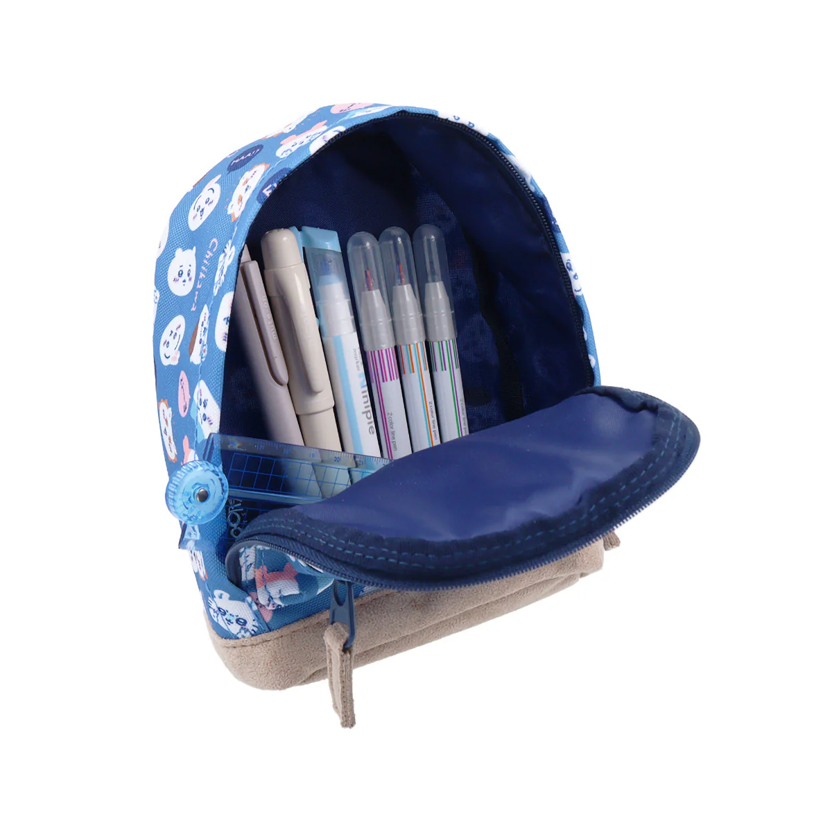 ちいかわ ペンケース BACKPACK ボトムスウェード OD28(ブルー) - Image 6