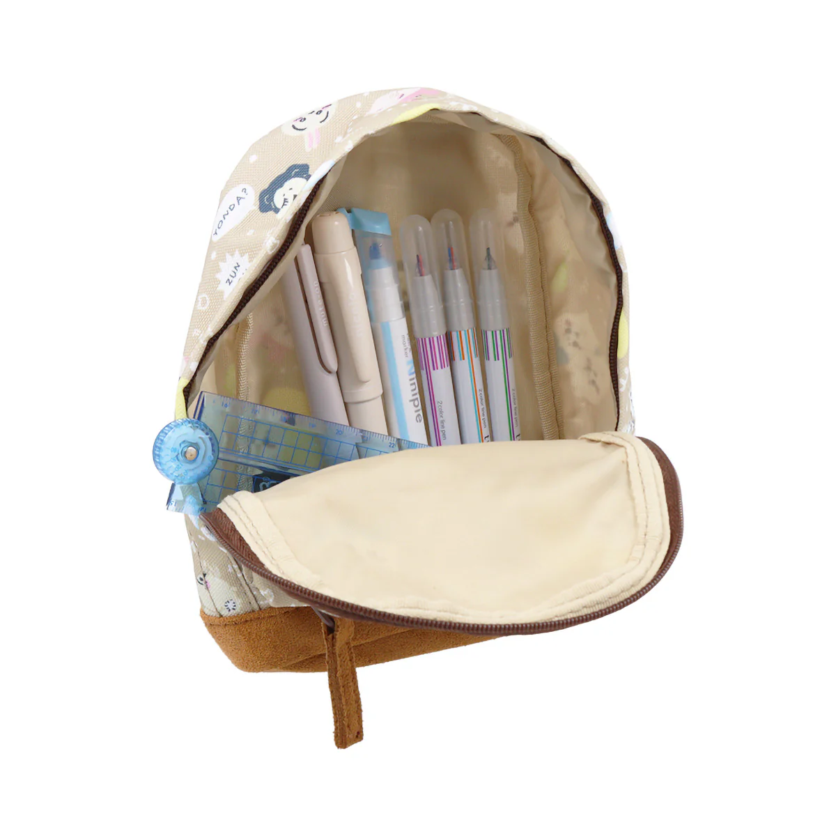 ちいかわ ペンケース BACKPACK ボトムスウェード OD28(ベージュ) - Image 6