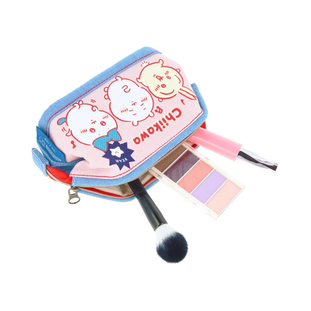 ちいかわ デニムポーチ ワイヤー入（楽しいね） - Image 4