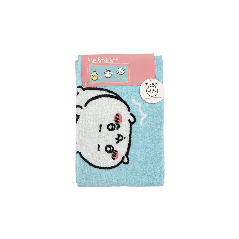 ちいかわ フェイスタオル2P BL（かけっこ） - Image 2