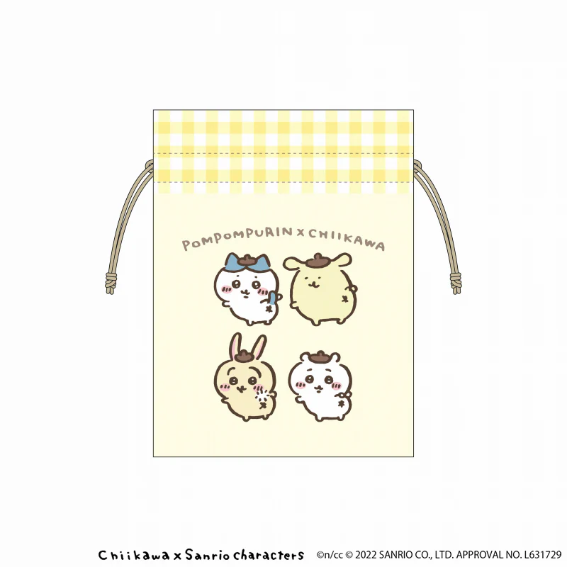 ちいかわ×サンリオキャラクターズ 豆巾着(POMPOMPURIN×CHIIKAWA)