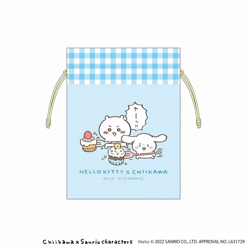 ちいかわ×サンリオキャラクターズ 豆巾着（みんなで一緒に頑張ろう） - Image 2