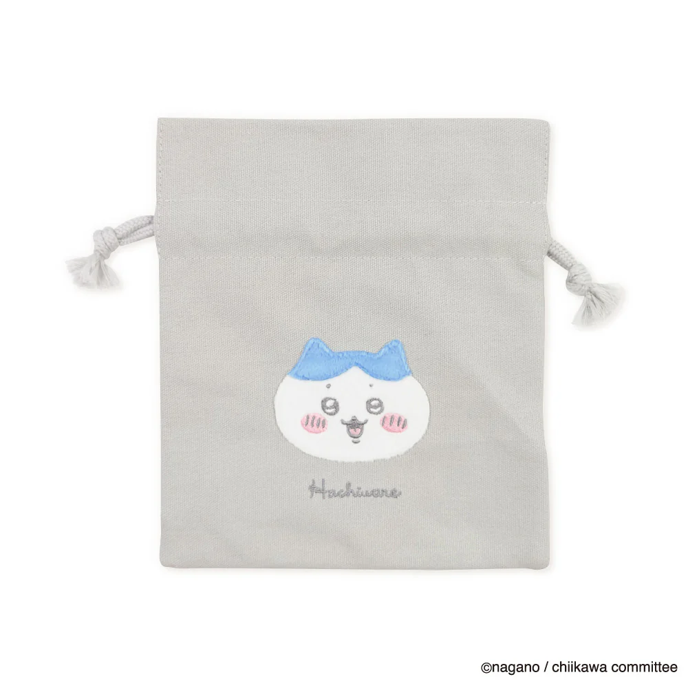 ちいかわ ふわふわワッペン 巾着（ハチワレ） - Image 4