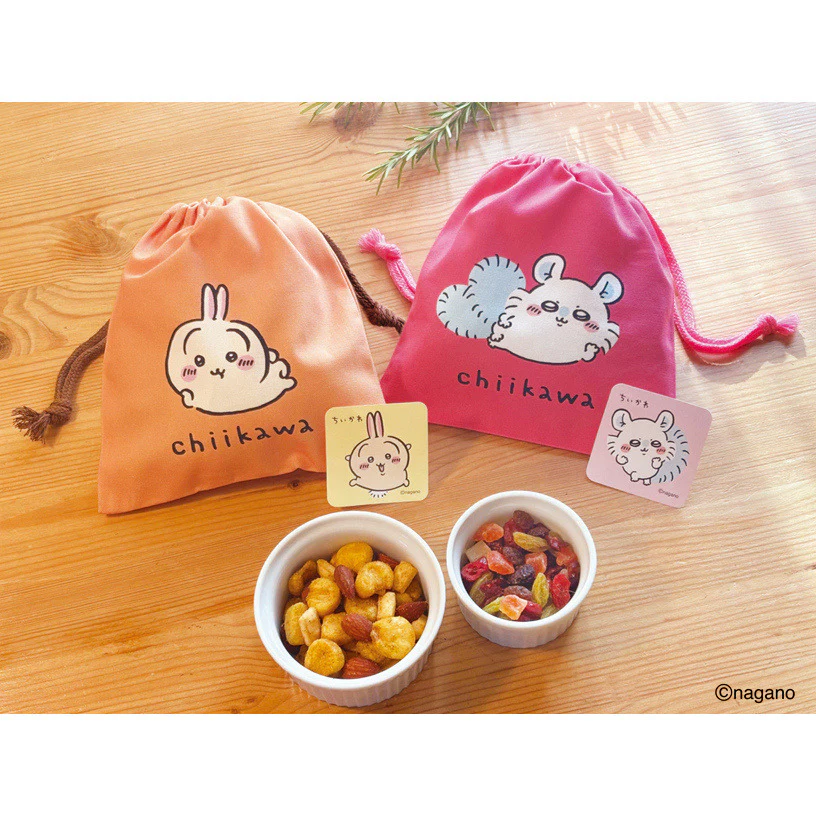 【50%OFF】ちいかわ うさぎのカレーチーズナッツと巾着（ステッカー付）（ぴーすなうさぎ） - Image 2